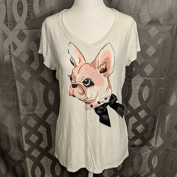 New York & Company Tops - NY&Co Dog Graphic Tee